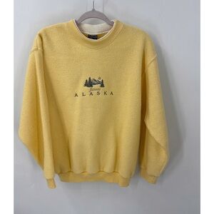 Sunset by T-time vintage Juneau Alaska yellow Terry cloth sweatshirt M